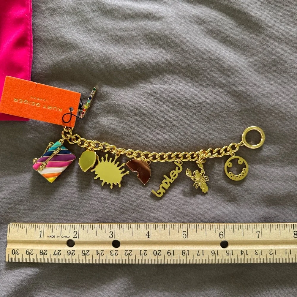 NEW NWT! KURT GEIGER LONDON Multi Charms Bracelet Charm Bracelet Be Kind